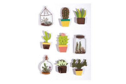Image of 3D Papier Sticker Cactus , mit Effekten, SB-Btl 9Stück bei JUMBO