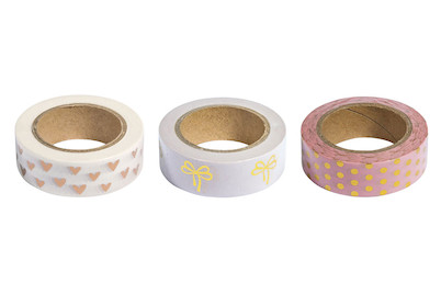 Image of Washi Tape Set Rose/Gold Foil, 15mm, 3 D bei JUMBO