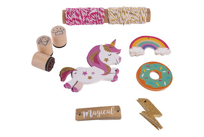 Image of Set-Geschenkanhänger Unicorn, Tags+Kordel+Stempel bei JUMBO