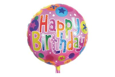 Image of Folienballon Happy Birthday, 46cm ø, SB-Btl 1Stück
