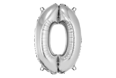 Image of Folienballon Zahl 0, 96cm, SB-Btl 1Stück, silber bei JUMBO