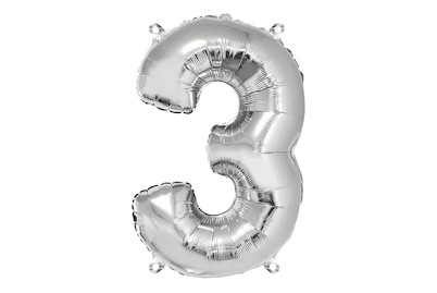 Image of Folienballon Zahl 3 , 96cm, SB-Btl 1Stück bei JUMBO