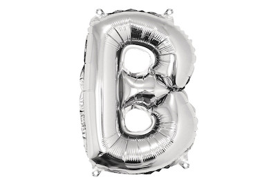 Image of Folienballon Buchstabe B, 40cm, SB-Btl 1Stück, silber bei JUMBO