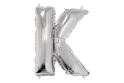 Image of Folienballon Buchstabe K, 40cm, SB-Btl 1Stück, silber bei JUMBO