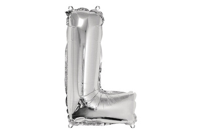 Image of Folienballon Buchstabe L, 40cm, SB-Btl 1Stück, silber bei JUMBO