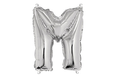 Image of Folienballon Buchstabe M, 40cm, SB-Btl 1Stück, silber bei JUMBO