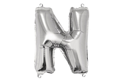 Image of Folienballon Buchstabe N, 40cm, SB-Btl 1Stück, silber bei JUMBO