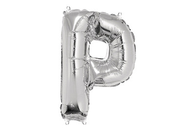 Image of Folienballon Buchstabe P, 40cm, SB-Btl 1Stück, silber bei JUMBO