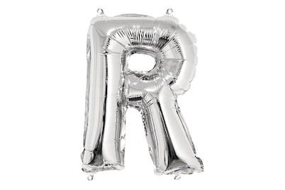 Image of Folienballon Buchstabe R, 40cm, SB-Btl 1Stück, silber bei JUMBO