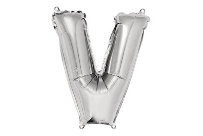 Image of Folienballon Buchstabe V, 40cm, SB-Btl 1Stück, silber bei JUMBO