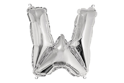 Image of Folienballon Buchstabe W, 40cm, SB-Btl 1Stück, silber bei JUMBO