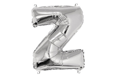 Image of Folienballon Buchstabe Z, 40cm, SB-Btl 1Stück, silber bei JUMBO