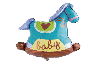 Image of Folienballon Schaukelpferd, 94cm ø, SB-Btl 1Stück, babyblau bei JUMBO