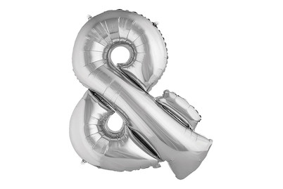 Image of Folienballon &, 40cm, SB-Btl 1Stück, silber bei JUMBO