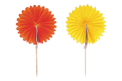 Image of Deko Picker Rosette, 8cm ø, 14cm, farblich sortiert, SB-Btl 8Stück bei JUMBO