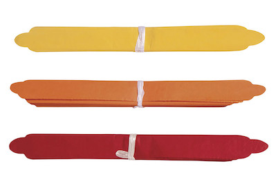 Image of Papier-Pompoms, 35cm ø, farblich sortiert, SB-Btl 3Stück, rot/gelb/orange bei JUMBO