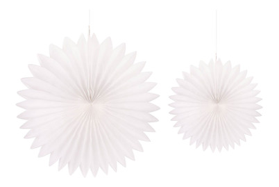 Image of Papier Rosetten, 20+30cm ø, SB-Btl 2Stück, weiss bei JUMBO