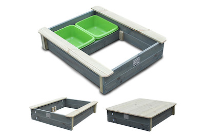 Image of Aksent Sandkasten mit Deckel 77x94cm, holz grau-grün