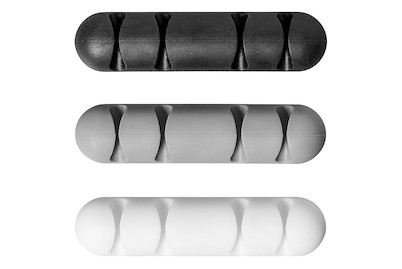 Image of Kabelclip Multi, Set mit 3 Stück in weiss, grau und schwarz bei JUMBO