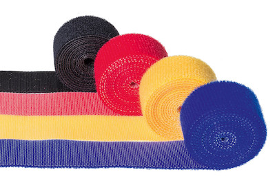 Image of Klettband Set mit 4 Stück, 1x gelb, 1x rot, 1x blau und 1x schwarz bei JUMBO