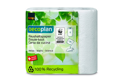 Image of Oecoplan Haushaltpapier weiss, 6 Rollen 3-lagig bei JUMBO