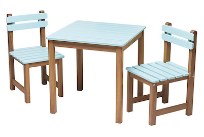 Image of Home and More Kid's World, Kindertischset Holz, Blau bei JUMBO