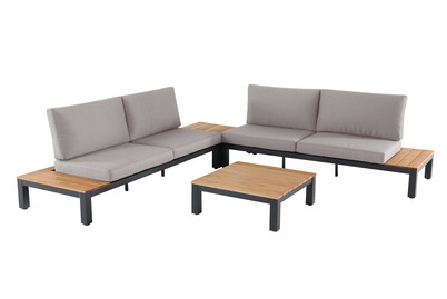 Image of Home and More Ecklounge Kaltay, 4Sitze, Mit Seitenablage Holz bei JUMBO