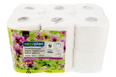 Image of Oecoplan Toilettenpapier Goldmelisse weiss 3-lagig 12 Rollen bei JUMBO