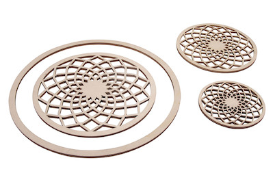 Image of H-Scheibe Dream filigran,FSC100%, ø7-13cm+Ring ø18cm, SB-Btl 4Stück bei JUMBO