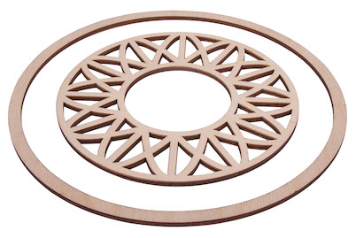 Image of HolzscheibeDreammodern,FSC100%, 13cm ø, +Ring ø18cm, SB-Btl 2Stück bei JUMBO