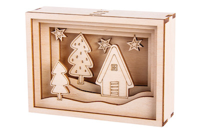 Image of Holzbausatz 3D-Motivrahmen Mini, Fsc100%, 11,5x8,5x3,2cm, 11-tlg., SB-Btl 1Set bei JUMBO