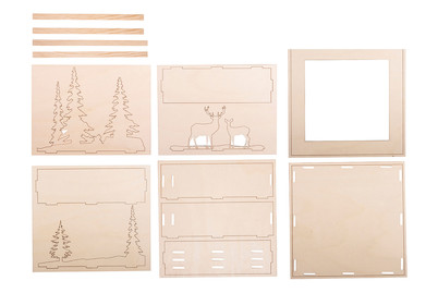 Image of Holzbaus. 3D-Motivr. Winterland, Fsc100%, 20x20x6,6cm, 14-tlg. 1Set bei JUMBO