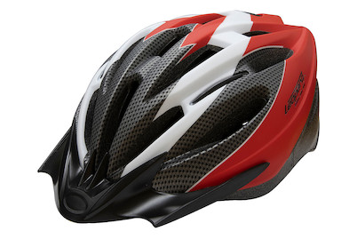 Image of Leopard Velohelm Junior 52-56cm, rot-weiss bei JUMBO