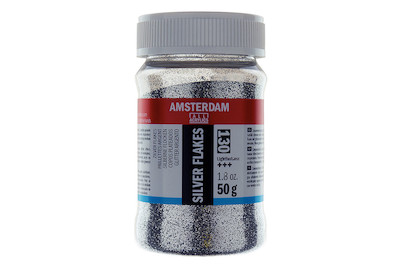Image of Amsterdam Acryl Glitterflocken silber 50g bei JUMBO