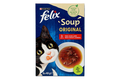 Image of Felix Katzenfutter Soup Fleisch assortiert 6x48g