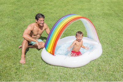 Image of Intex Rainbow Cloud Baby Pool 142x119cm, weiss-farbig bei JUMBO