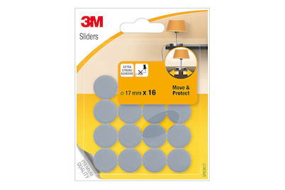Image of 3M™ Sliders Sp63A17, Möbelgleiter grau 16 Stück, Ø 17 mm bei JUMBO