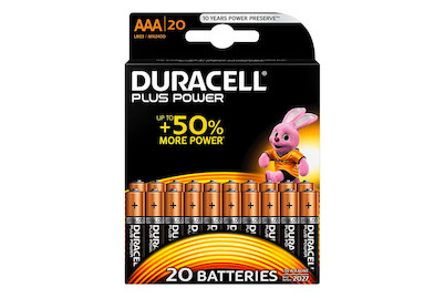 Image of Duracell Plus Power Aaa/Lr03 20 Stück