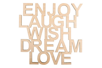 Image of Holzschrift Enjoy,Laugh,Wish... Fsc100%, 18,7x18x0,4cm, SB-Btl 1Stück bei JUMBO