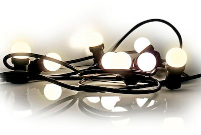 Image of Festliche Lichterkette klassisch 5 m 8 Lampen E27/Led 1 W 230 V Kugel, warmweiss bei JUMBO