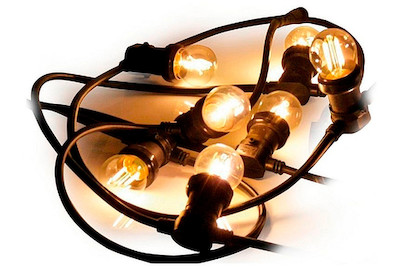 Image of Festliche Lichterkette klassisch 5 m 8 Lampen E27/Led 1.8 W 230 V Glühdraht, warmweiss
