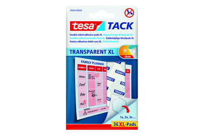 Image of tesa Tack transparent XL, 36 Pads bei JUMBO