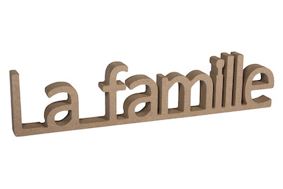Image of MDF Wort La famille ,Fsc Mix Credit, 25x1,5x5,5cm bei JUMBO
