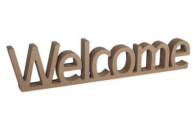 Image of MDF Wort Welcome ,Fsc Mix Credit, 25x1,5x5,5cm