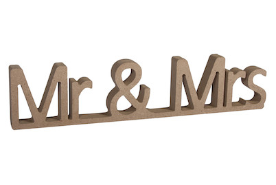 Image of MDF Wort Mr&Mrs ,Fsc Mix Credit, 24x1,5x5,5cm bei JUMBO