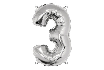 Image of Folienballon Zahl 3 , 40cm, SB-Btl 1Stück bei JUMBO