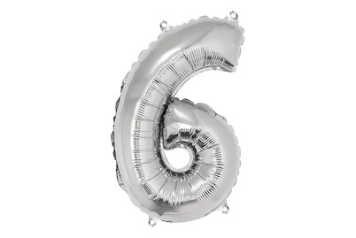 Image of Folienballon Zahl 6 , 40cm, SB-Btl 1Stück bei JUMBO