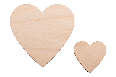 Image of Holzherzen FSC 100%, 1xø8cm + 30xø4cm,Stärke 3mm, Box 31Stück bei JUMBO