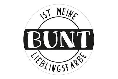 Image of Label Bunt ist meine... , 4,5cm ø, SB-Btl 1Stück bei JUMBO