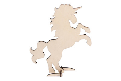 Image of Holz-Einhorn FSC 100%, zum Stellen, 19x24cm, Motiv 1seitig, SB-Btl 1Stück bei JUMBO